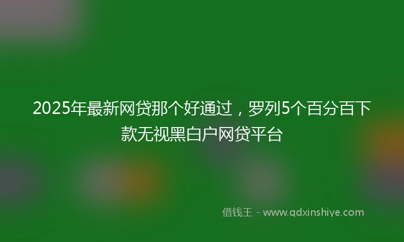 2025年最新网贷那个好通过，罗列5个百分百下款无视黑白户网贷平台