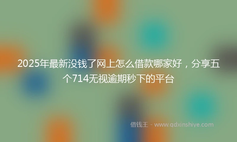 2025年最新没钱了网上怎么借款哪家好，分享五个714无视逾期秒下的平台