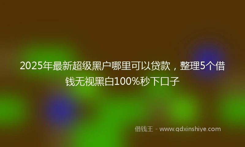 2025年最新超级黑户哪里可以贷款，整理5个借钱无视黑白100%秒下口子