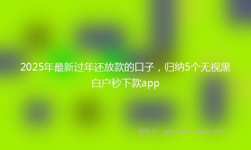 2025年最新过年还放款的口子，归纳5个无视黑白户秒下款app