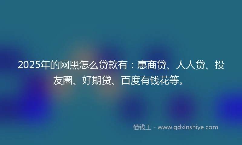 2025年的网黑怎么贷款有：惠商贷、人人贷、投友圈、好期贷、百度有钱花等。