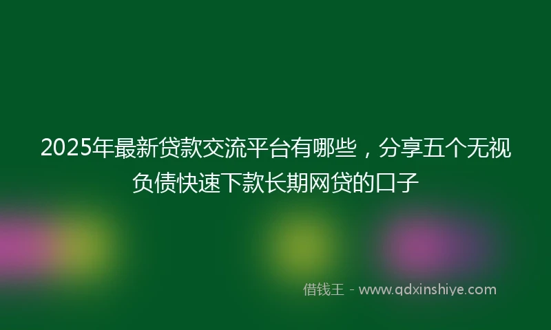 2025年最新贷款交流平台有哪些,分享五个无视负债快速下款长期网贷的口子