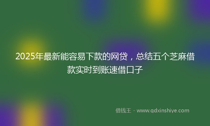 2025年最新能容易下款的网贷，总结五个芝麻借款实时到账速借口子