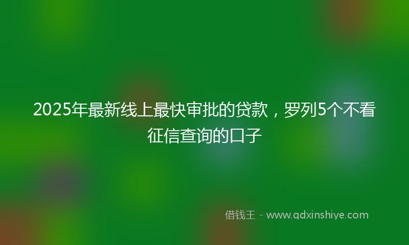 2025年最新线上最快审批的贷款，罗列5个不看征信查询的口子