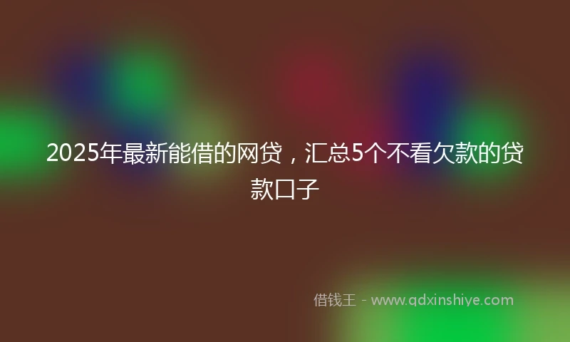 2025年最新能借的网贷，汇总5个不看欠款的贷款口子