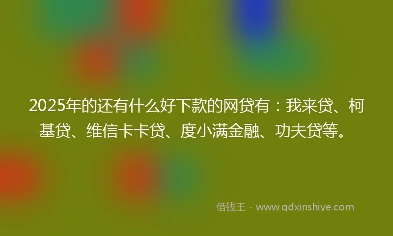 2025年的还有什么好下款的网贷有：我来贷、柯基贷、维信卡卡贷、度小满金融、功夫贷等。