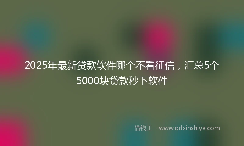 2025年最新贷款软件哪个不看征信，汇总5个5000块贷款秒下软件