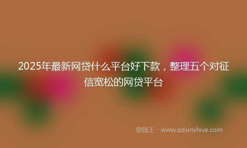 2025年最新网贷什么平台好下款,整理五个对征信宽松的网贷平台