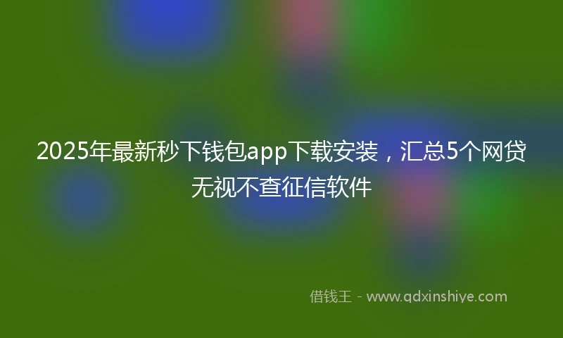2025年最新秒下钱包app下载安装，汇总5个网贷无视不查征信软件