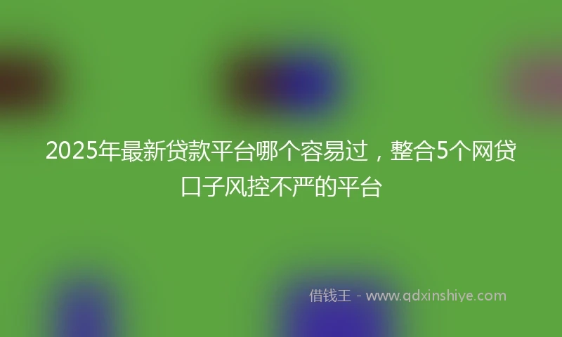 2025年最新贷款平台哪个容易过，整合5个网贷口子风控不严的平台