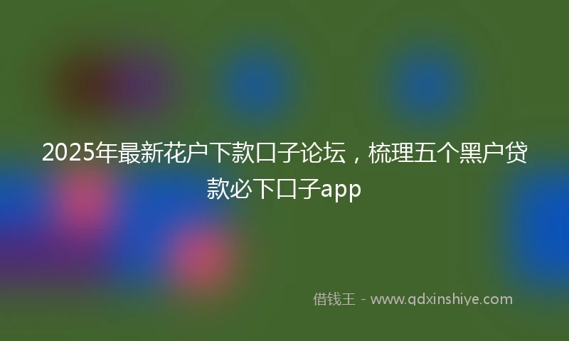 2025年最新花户下款口子论坛，梳理五个黑户贷款必下口子app