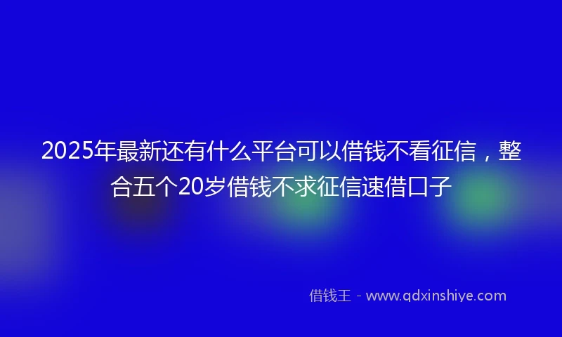 2025年最新还有什么平台可以借钱不看征信,整合五个20岁借钱不求征信速借口子