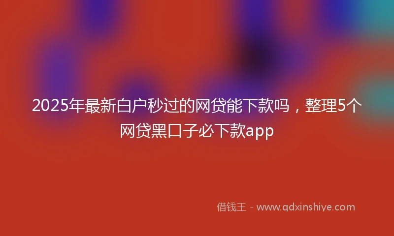2025年最新白户秒过的网贷能下款吗，整理5个网贷黑口子必下款app