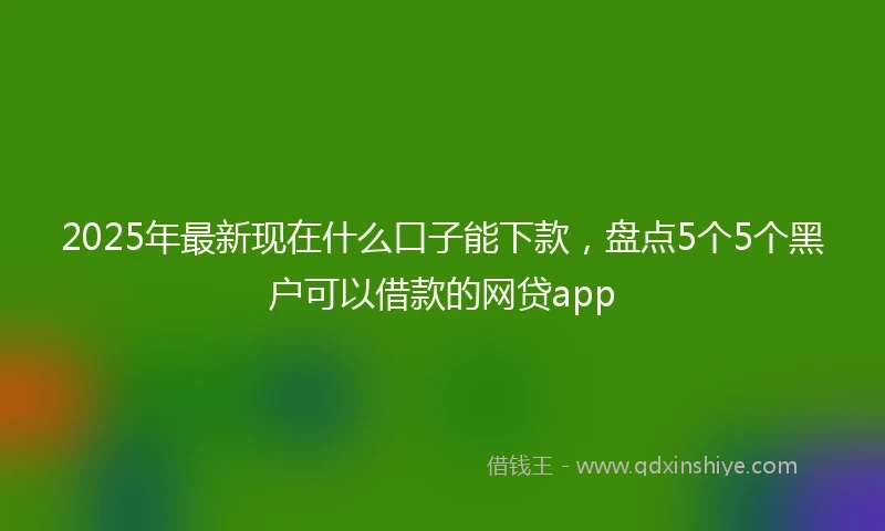 2025年最新现在什么口子能下款，盘点5个5个黑户可以借款的网贷app