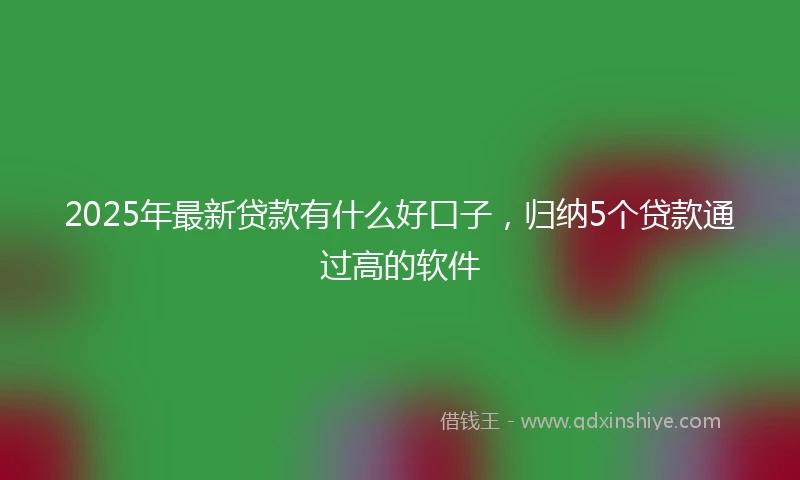 2025年最新贷款有什么好口子，归纳5个贷款通过高的软件