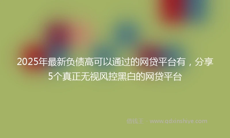 2025年最新负债高可以通过的网贷平台有,分享5个真正无视风控黑白的网贷平台