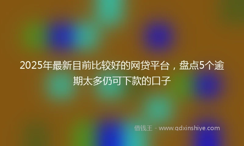 2025年最新目前比较好的网贷平台，盘点5个逾期太多仍可下款的口子