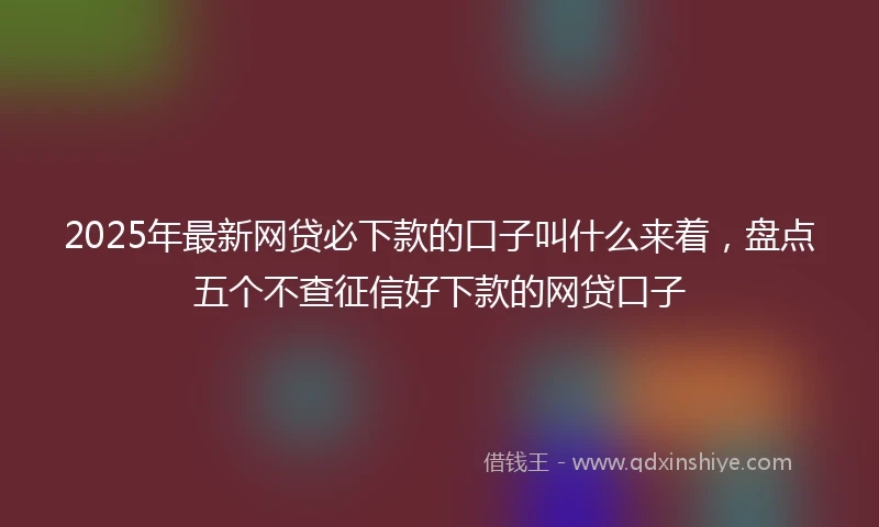 2025年最新网贷必下款的口子叫什么来着，盘点五个不查征信好下款的网贷口子