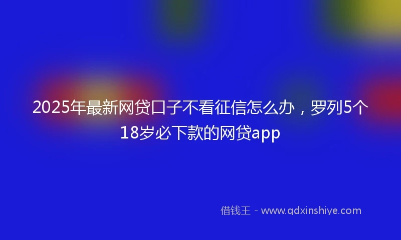 2025年最新网贷口子不看征信怎么办，罗列5个18岁必下款的网贷app