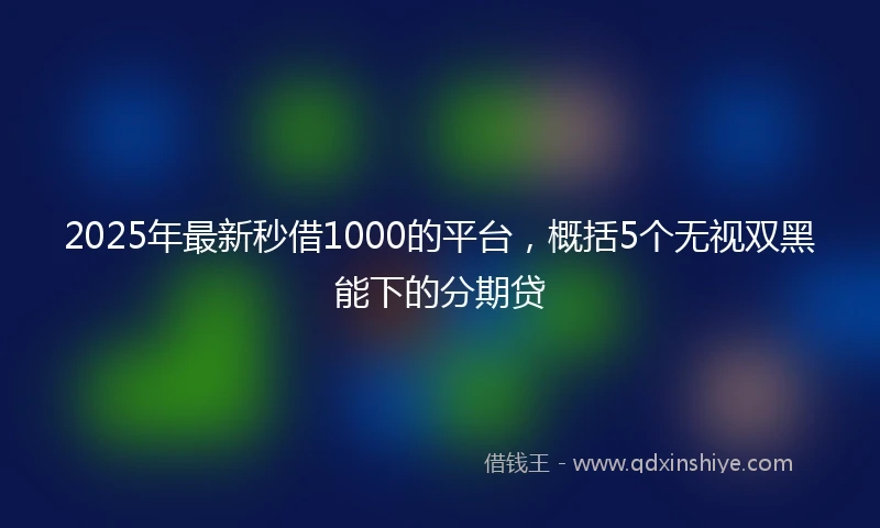 2025年最新秒借1000的平台，概括5个无视双黑能下的分期贷