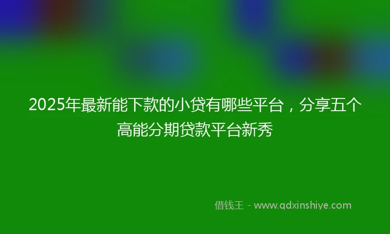 2025年最新能下款的小贷有哪些平台，分享五个高能分期贷款平台新秀