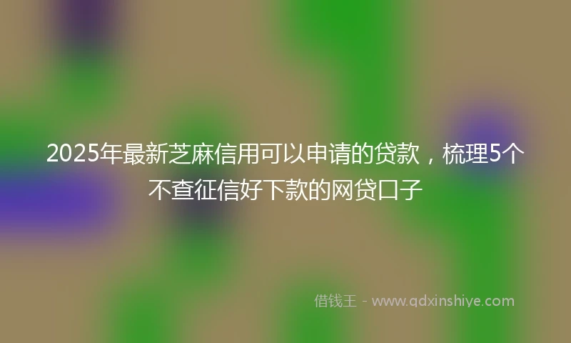2025年最新芝麻信用可以申请的贷款，梳理5个不查征信好下款的网贷口子
