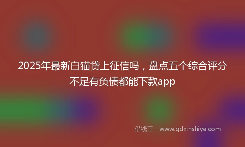 2025年最新白猫贷上征信吗，盘点五个综合评分不足有负债都能下款app
