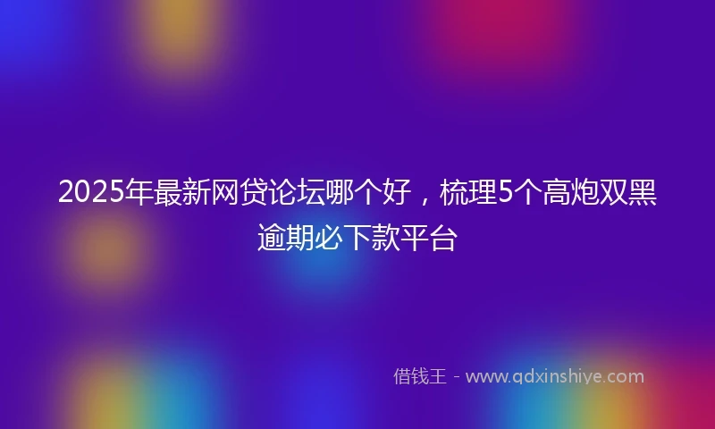 2025年最新网贷论坛哪个好，梳理5个高炮双黑逾期必下款平台
