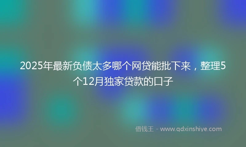 2025年最新负债太多哪个网贷能批下来，整理5个12月独家贷款的口子