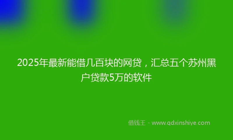 2025年最新能借几百块的网贷，汇总五个苏州黑户贷款5万的软件