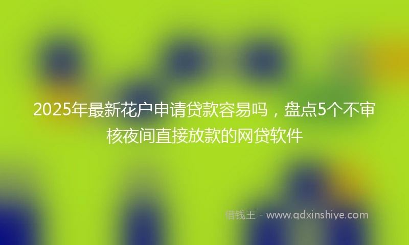 2025年最新花户申请贷款容易吗，盘点5个不审核夜间直接放款的网贷软件