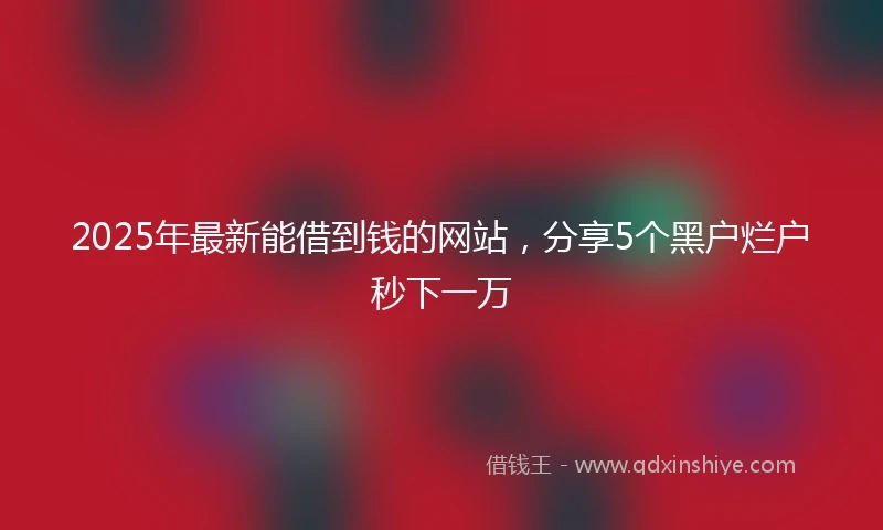 2025年最新能借到钱的网站，分享5个黑户烂户秒下一万