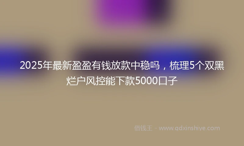 2025年最新盈盈有钱放款中稳吗，梳理5个双黑烂户风控能下款5000口子