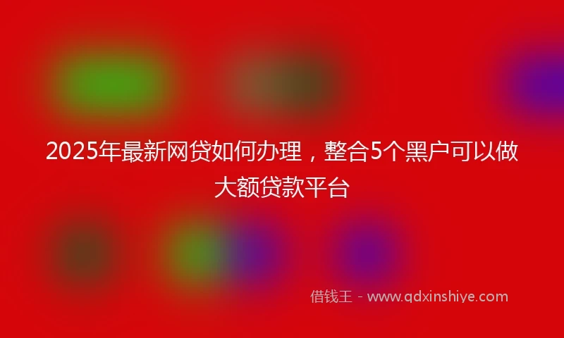 2025年最新网贷如何办理，整合5个黑户可以做大额贷款平台