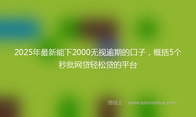 2025年最新能下2000无视逾期的口子，概括5个秒批网贷轻松贷的平台