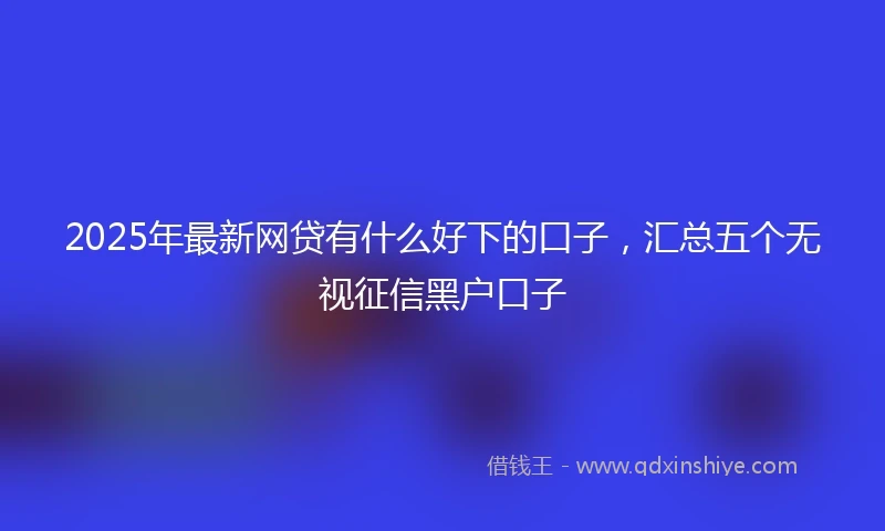 2025年最新网贷有什么好下的口子，汇总五个无视征信黑户口子