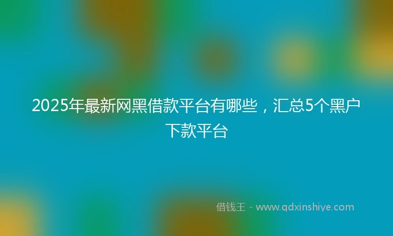 2025年最新网黑借款平台有哪些，汇总5个黑户下款平台