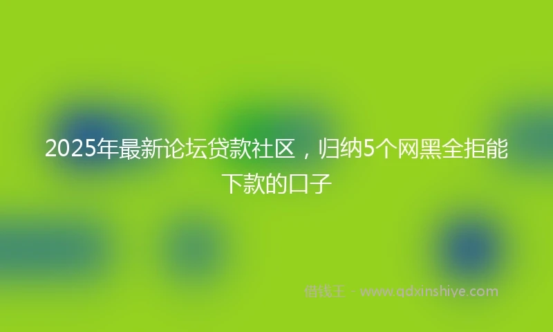 2025年最新论坛贷款社区,归纳5个网黑全拒能下款的口子