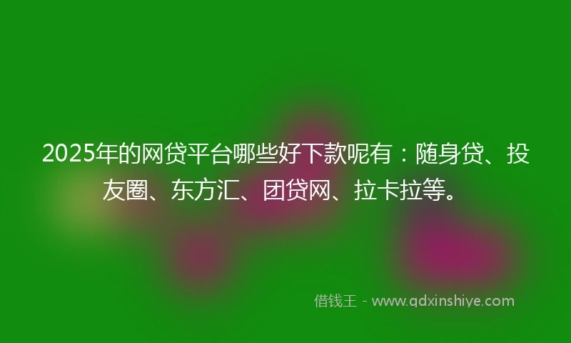2025年的网贷平台哪些好下款呢有：随身贷、投友圈、东方汇、团贷网、拉卡拉等。