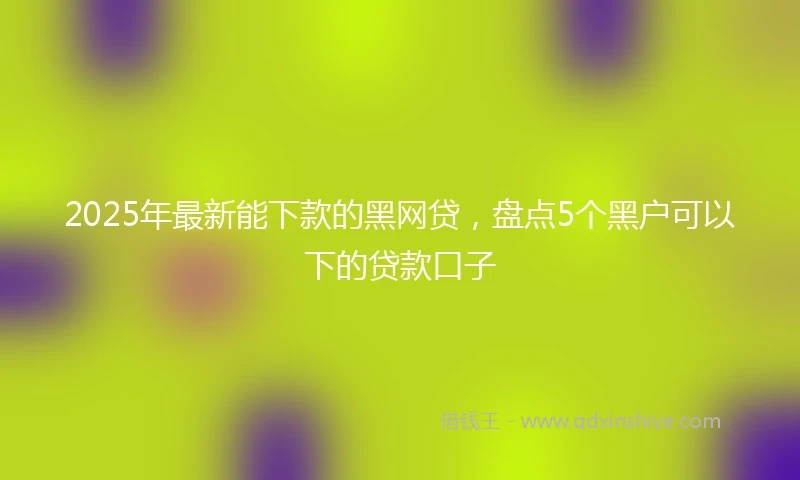 2025年最新能下款的黑网贷，盘点5个黑户可以下的贷款口子
