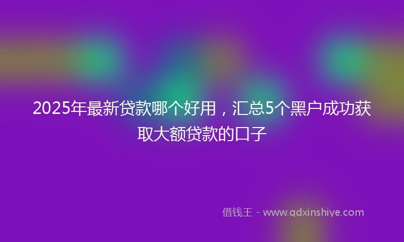 2025年最新贷款哪个好用，汇总5个黑户成功获取大额贷款的口子