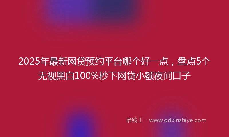 2025年最新网贷预约平台哪个好一点，盘点5个无视黑白100%秒下网贷小额夜间口子