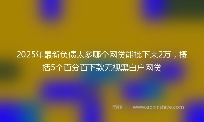 2025年最新负债太多哪个网贷能批下来2万，概括5个百分百下款无视黑白户网贷