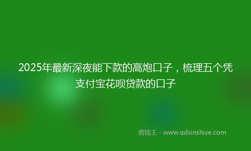 2025年最新深夜能下款的高炮口子，梳理五个凭支付宝花呗贷款的口子