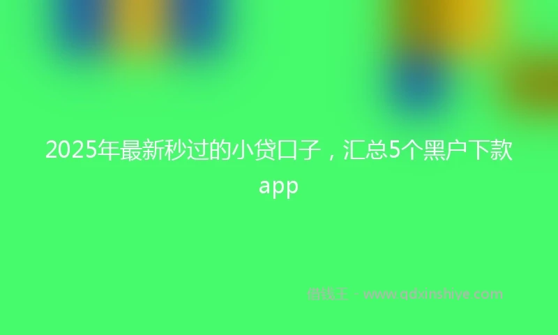 2025年最新秒过的小贷口子，汇总5个黑户下款app