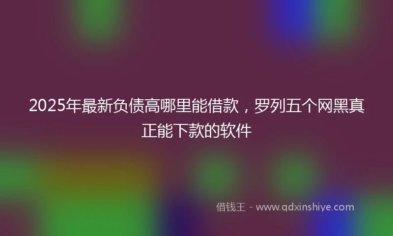 2025年最新负债高哪里能借款，罗列五个网黑真正能下款的软件
