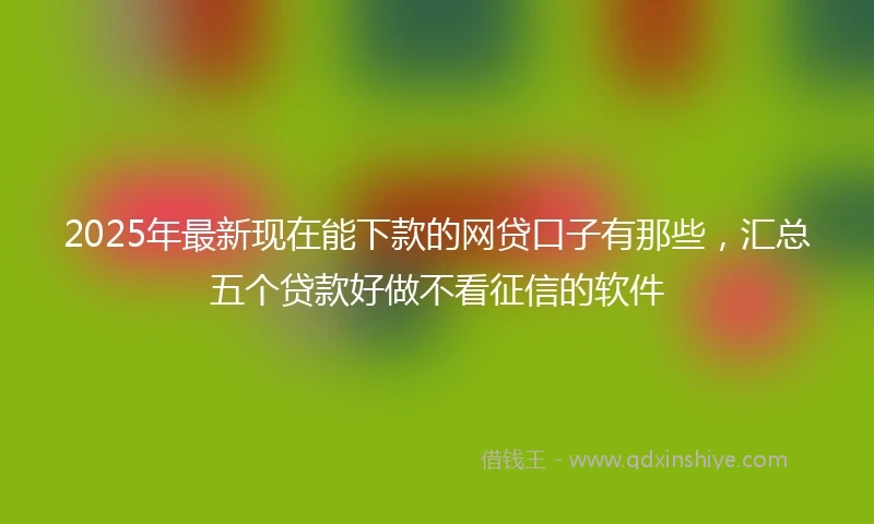 2025年最新现在能下款的网贷口子有那些，汇总五个贷款好做不看征信的软件
