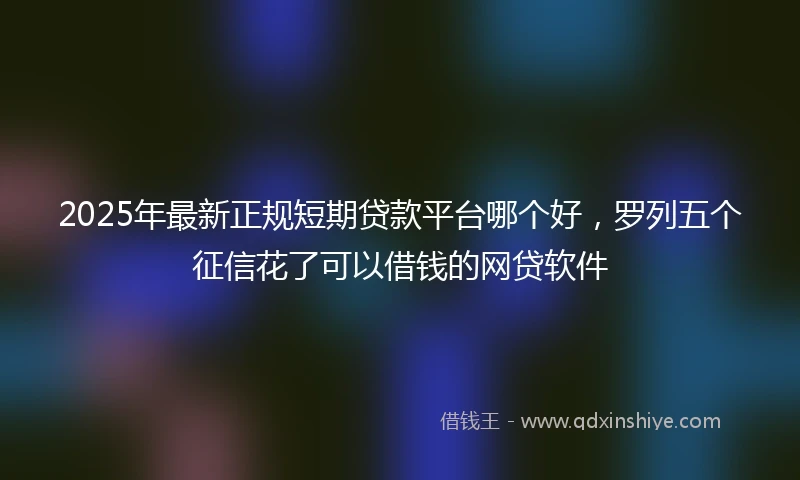 2025年最新正规短期贷款平台哪个好，罗列五个征信花了可以借钱的网贷软件
