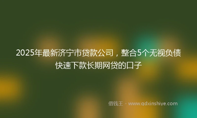 2025年最新济宁市贷款公司,整合5个无视负债快速下款长期网贷的口子