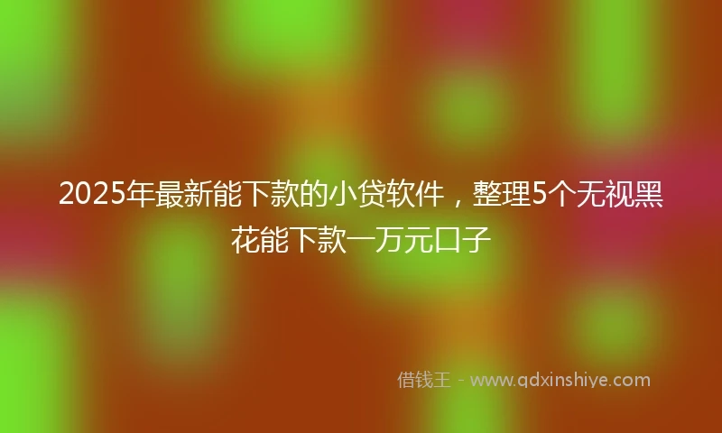 2025年最新能下款的小贷软件，整理5个无视黑花能下款一万元口子